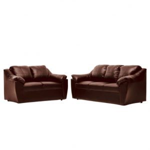 Juego Living Genova 3-2C PU Cafe Moro