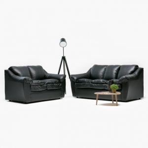 Juego Living Galicia 3-2C PU Negro