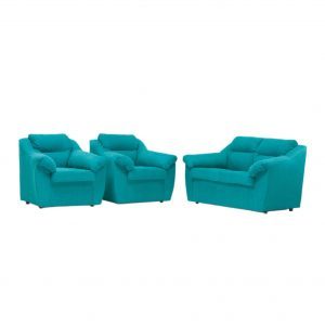 Juego Living Asturias 211 Tela Turquesa
